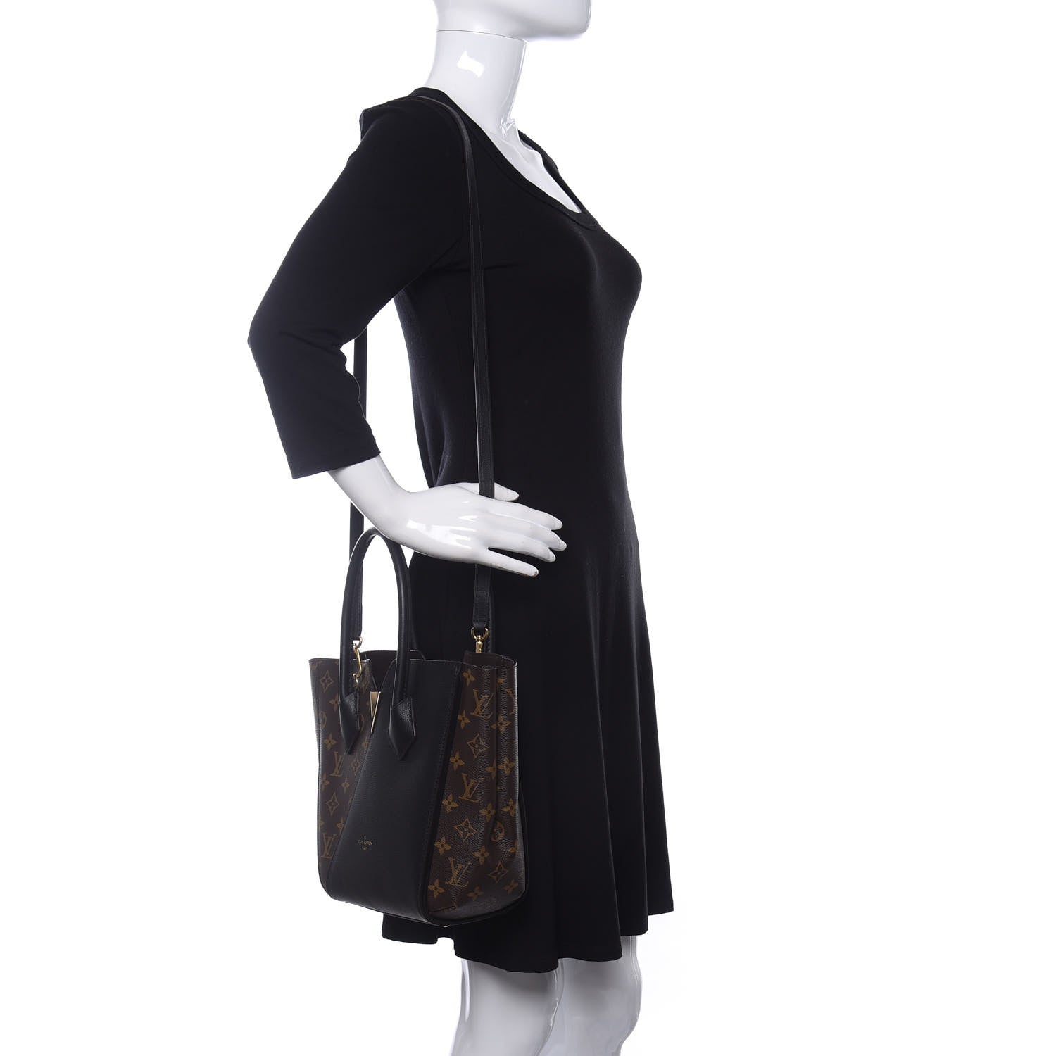 Louis Vuitton Calfskin Monogram Kimono Tote PM Black 2 of 9