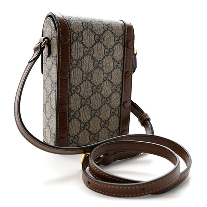 Gucci GG Supreme Monogram Mini Horsebit 1955 Crossbody Bag Beige Brown Sugar 3 of 10