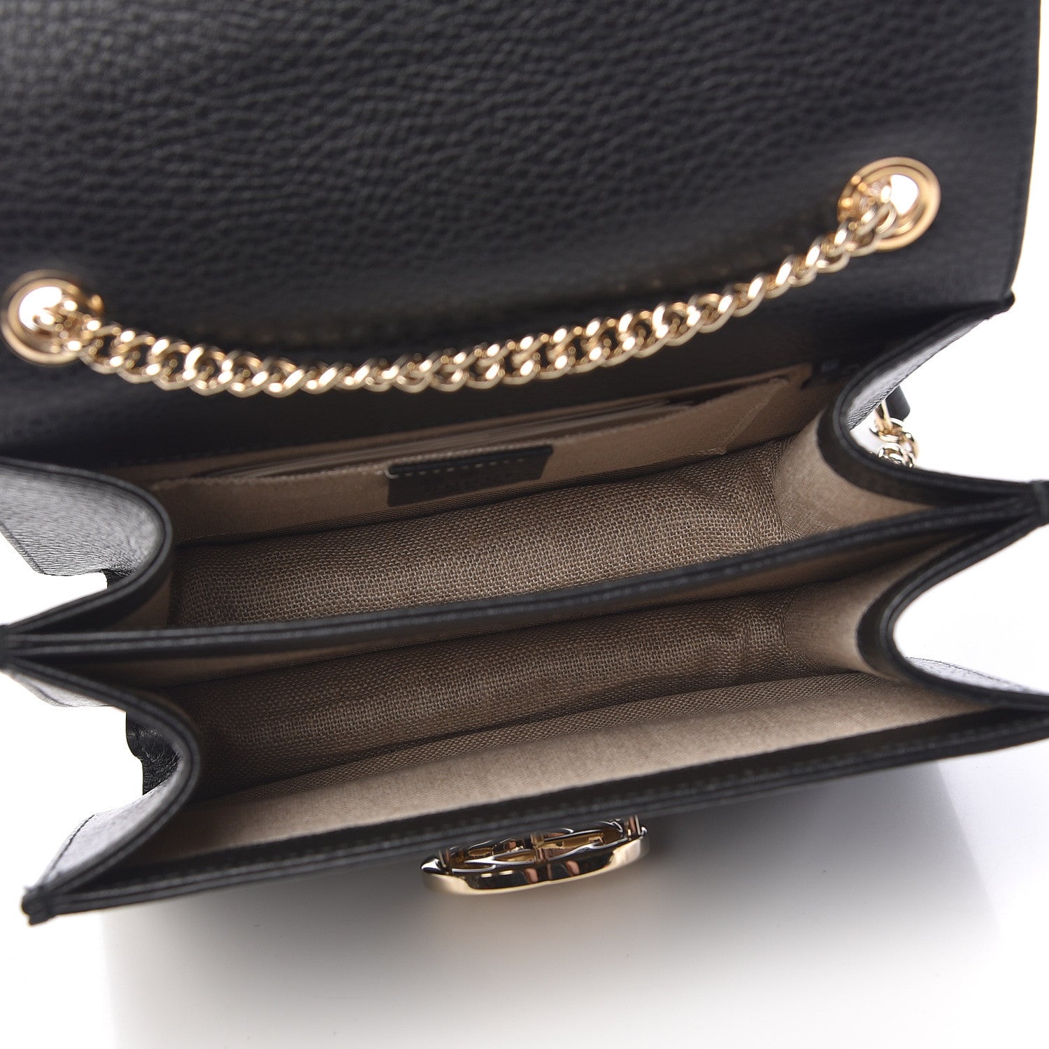 Gucci Dollar Calfskin Small Interlocking G Shoulder Bag Black 7 of 10