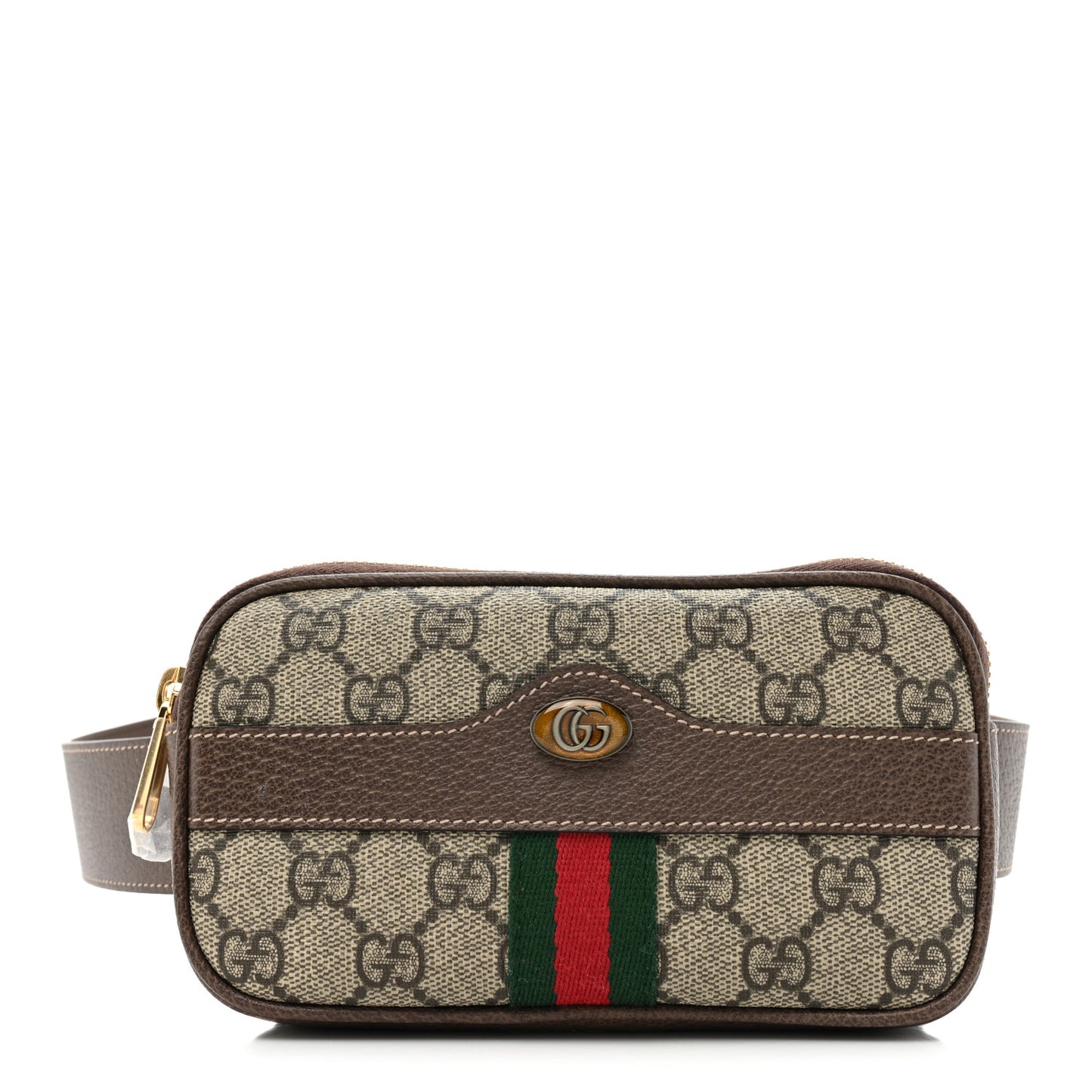 GG Supreme Monogram Web Small Ophidia Belt Bag 95 38 Dark Brown