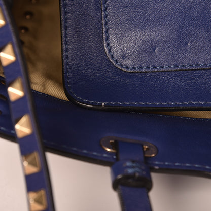 Valentino Garavani Vitello Medium Rockstud Tote Blue China 9 of 18