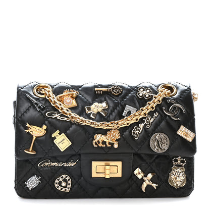 Chanel Aged Calfskin Lucky Charms 2.55 Reissue 224 Flap Black 1 of 10