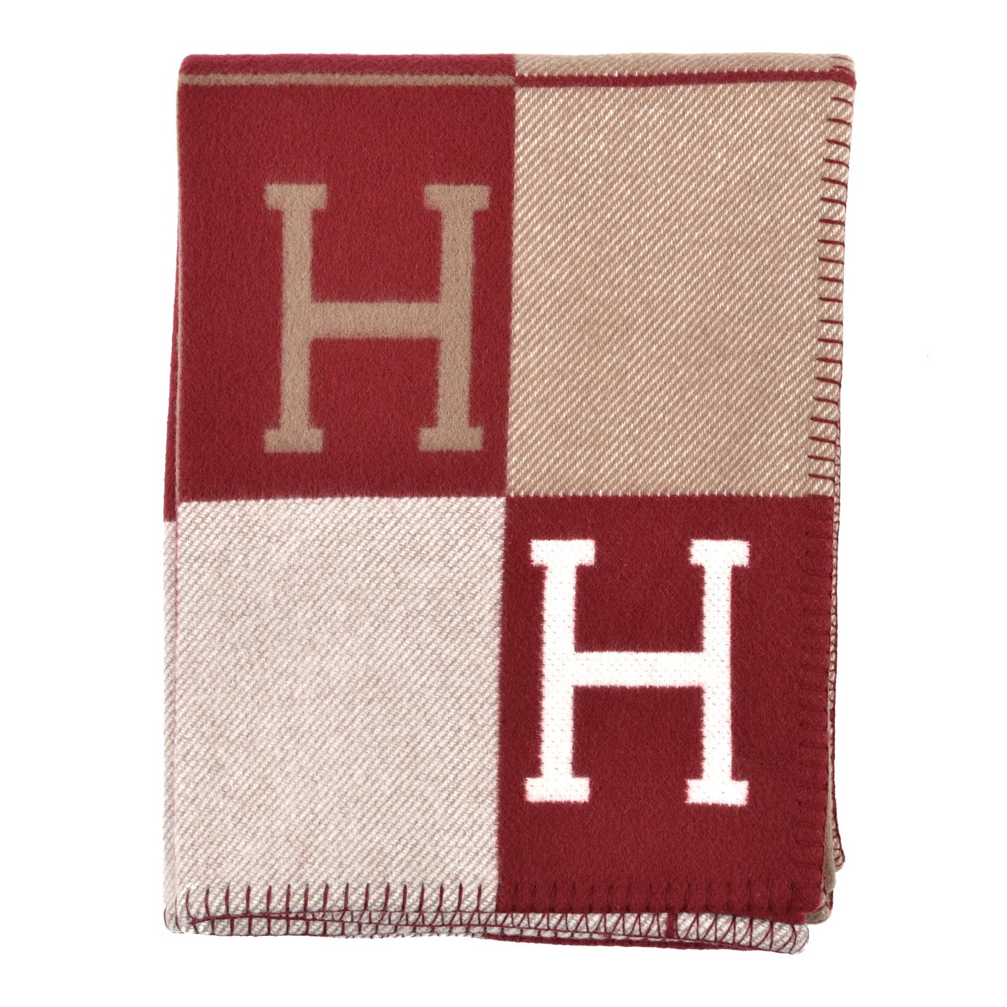 Wool Cashmere Avalon III Blanket Ecru Rouge H