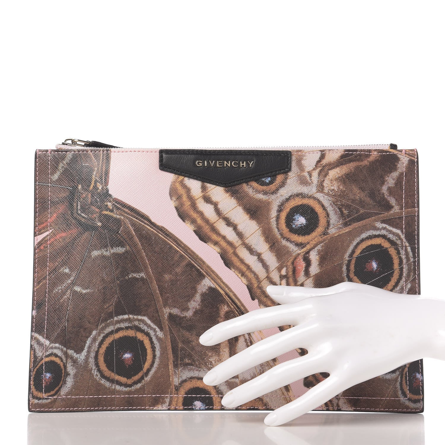 Givenchy Coated Canvas Butterfly Print Large Flat Zip Pouch Multicolor 2 of 7