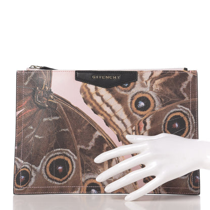 Givenchy Coated Canvas Butterfly Print Large Flat Zip Pouch Multicolor 2 of 7