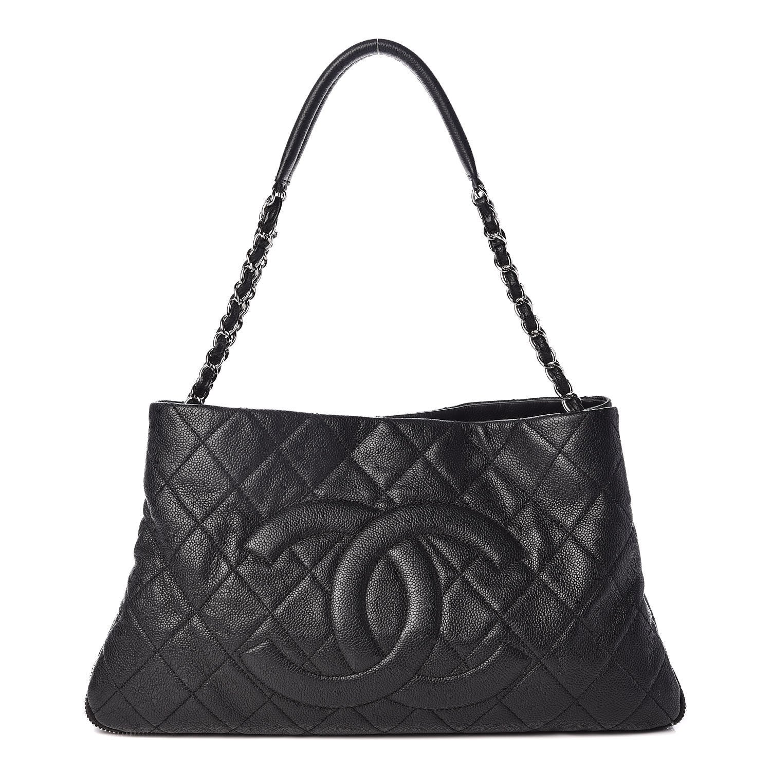Chanel Caviar Quilted Expandable Zip Shoulder Bag Black 1 of 11