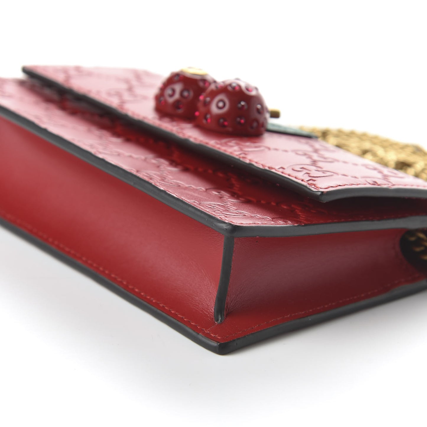 Guccissima Mini Cherry Chain Bag Hibiscus Red