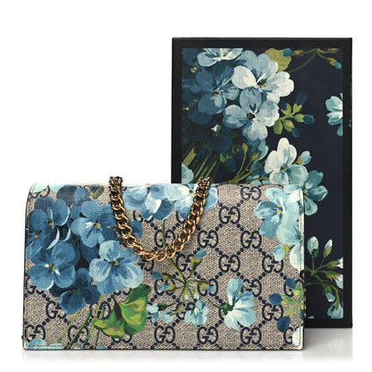 Gucci GG Supreme Monogram Blooms Chain Wallet Blue 11 of 11