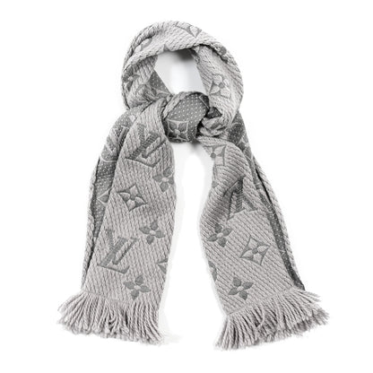 Louis Vuitton Wool Silk Logomania Scarf Pearl Grey 1 of 3