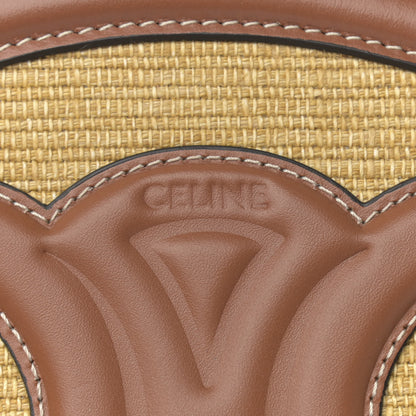 Celine Calfskin Straw Triomphe Oval Purse Crossbody Natural Tan 6 of 11