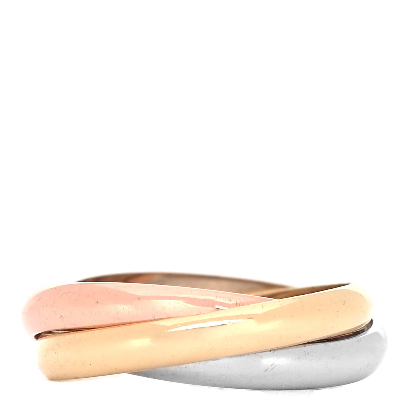 18K Pink Yellow White Gold Small Trinity Ring 49 4.75