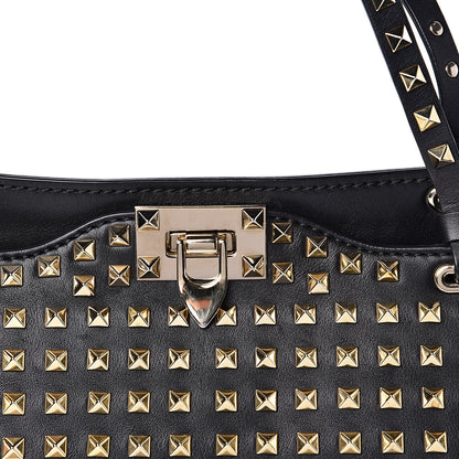 Valentino Garavani Vitello Medium Rockstud All Over Tote Black 11 of 11