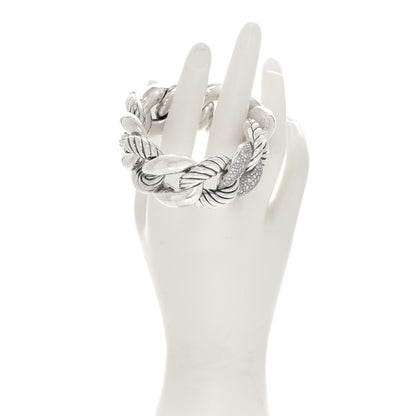David Yurman Sterling Silver Diamond Extra Large Belmont Curb Link Bracelet 2 of 5
