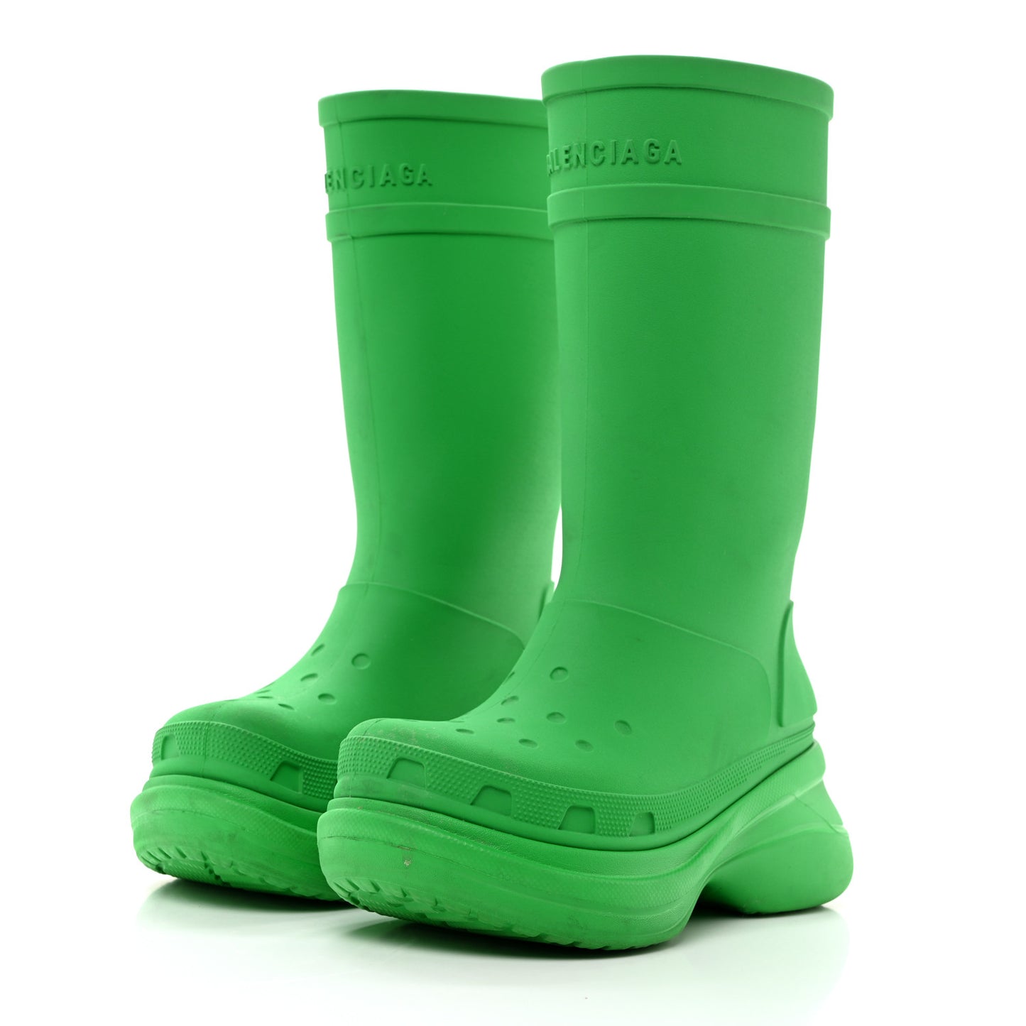 X CROCS Rubber Womens Rain Boots 39 Grass Green