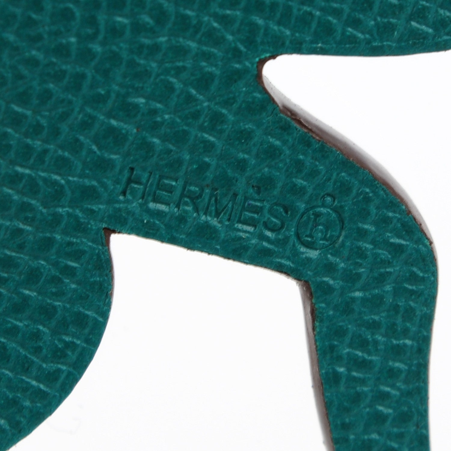 Hermes Togo Epsom Petit H Monkey Bag Charm Bleu De Prusse Malachite 4 of 5