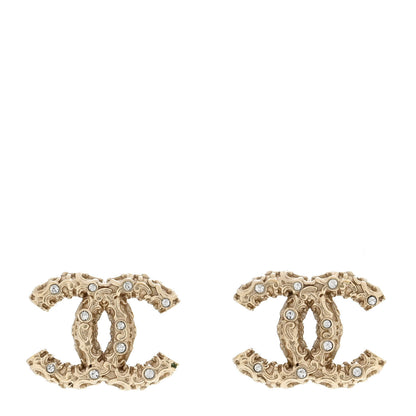 Chanel Crystal CC Earrings Light Gold 1 of 5