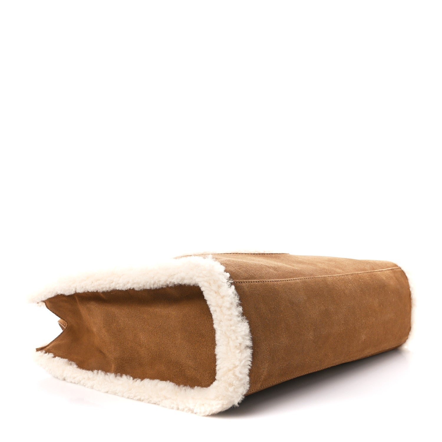 Telfar X UGG Suede Shearling Medium Shopping Bag Chestnut 4 of 13
