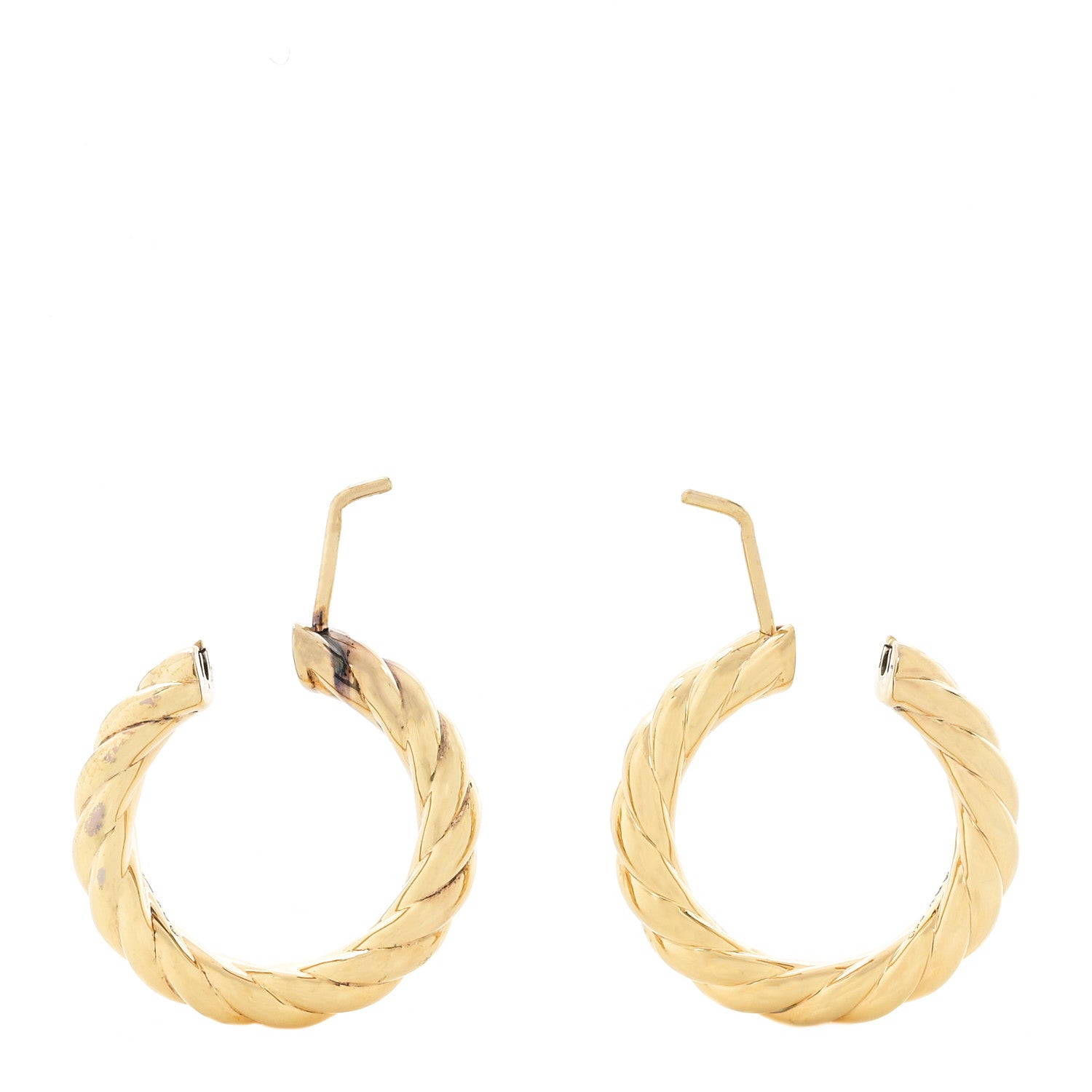 David Yurman 18K Yellow Gold 25.4mm Sculpted Cable Hoop Earrings 3 of 5