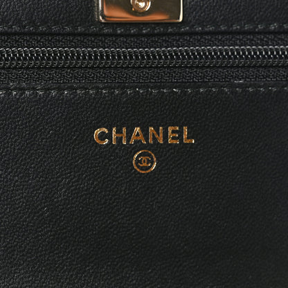 Chanel Lambskin Quilted Trendy CC Wallet On Chain WOC Black 6 of 13