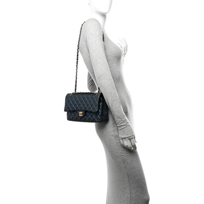 Chanel Iridescent Caviar Quilted Medium Double Flap Dark Blue 2 of 13