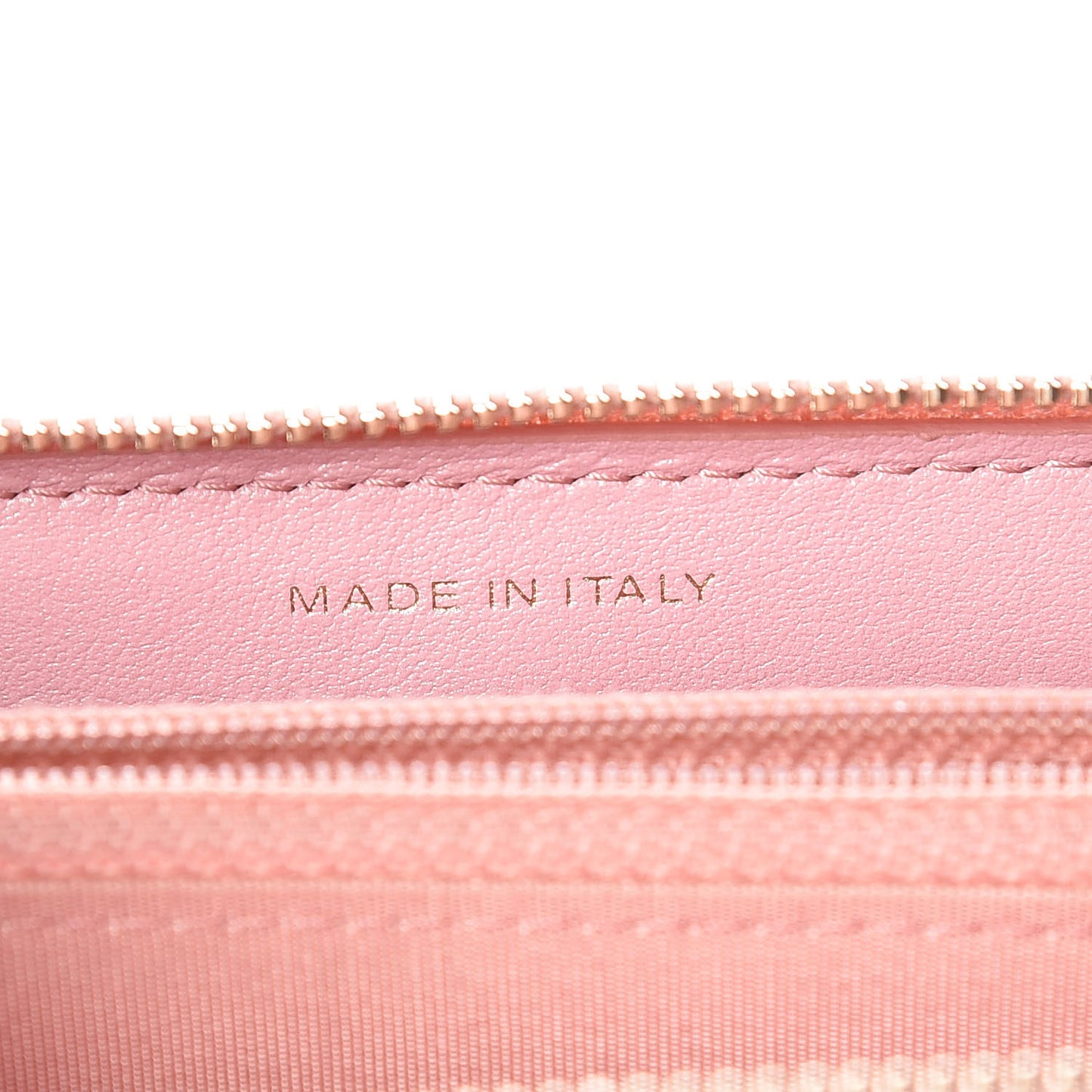 Iridescent Caviar Quilted Medium Zip Around Wallet Pink