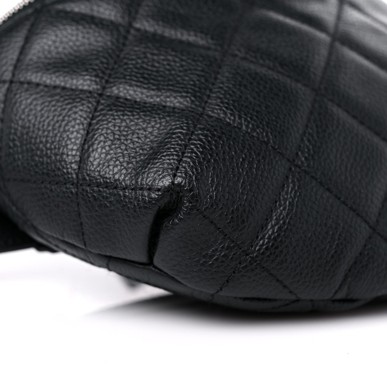 Chanel Grained Calfskin Quilted Waist Belt Bag Black 8 of 9