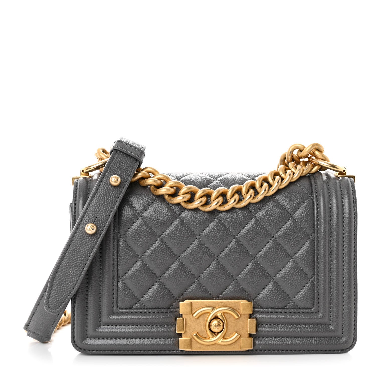 Chanel Caviar Quilted Small Boy Flap Grey 1 of 10