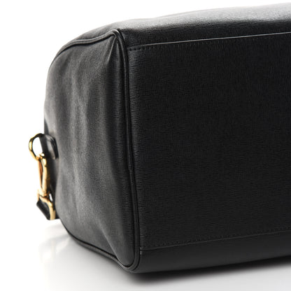 Versace Saffiano Calfskin Palazzo Duffle Bag Black 8 of 10