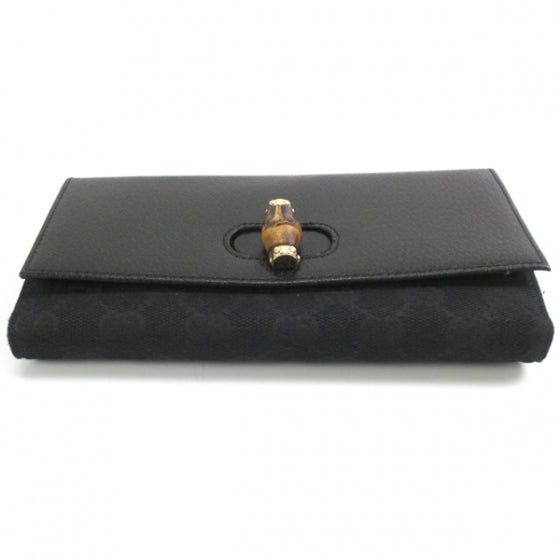 Leather Monogram Continental Bamboo Wallet