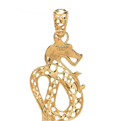 John Hardy 18K Yellow Gold Diamond Ruby Legends Naga Pendant 3 of 3