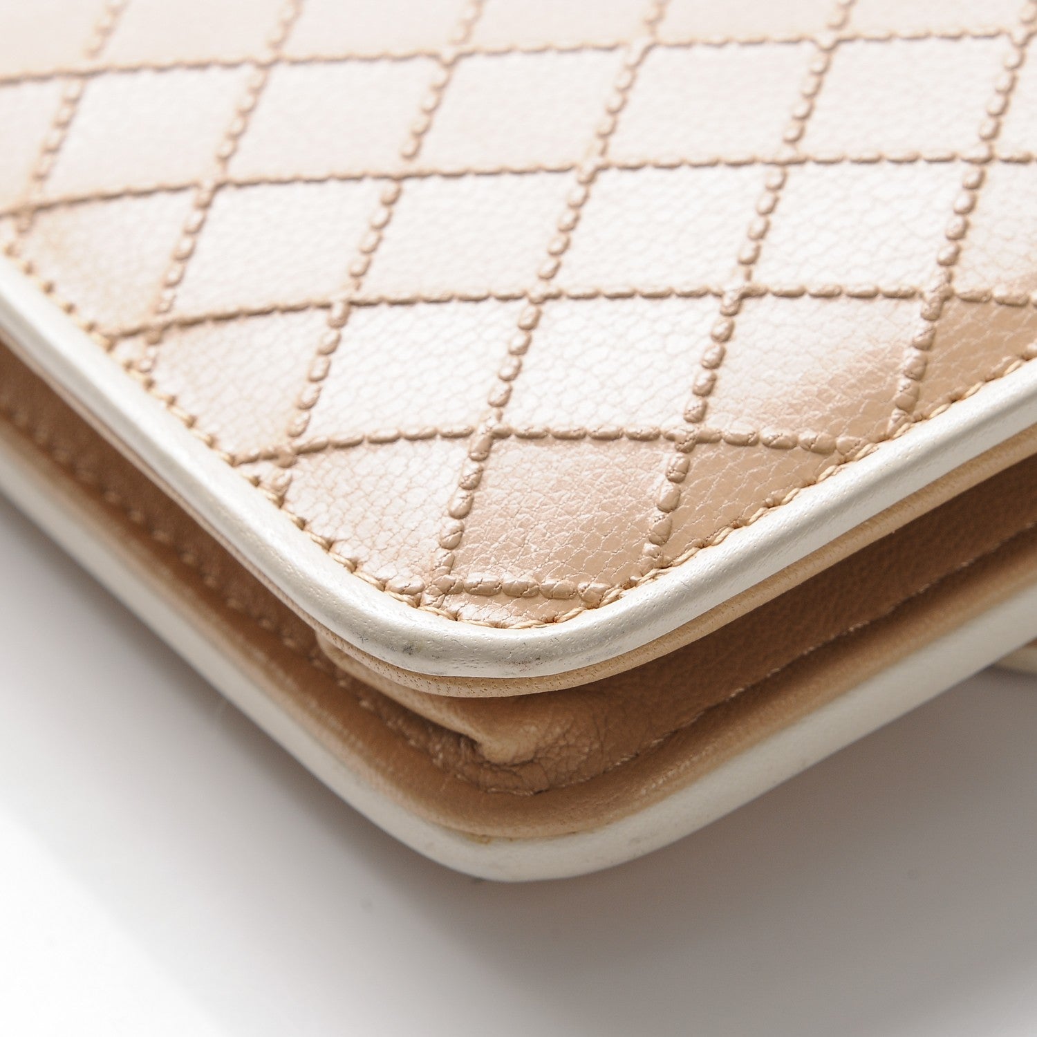 Chanel Calfskin Quilt Embossed CC Wallet On Chain WOC Beige 12 of 12