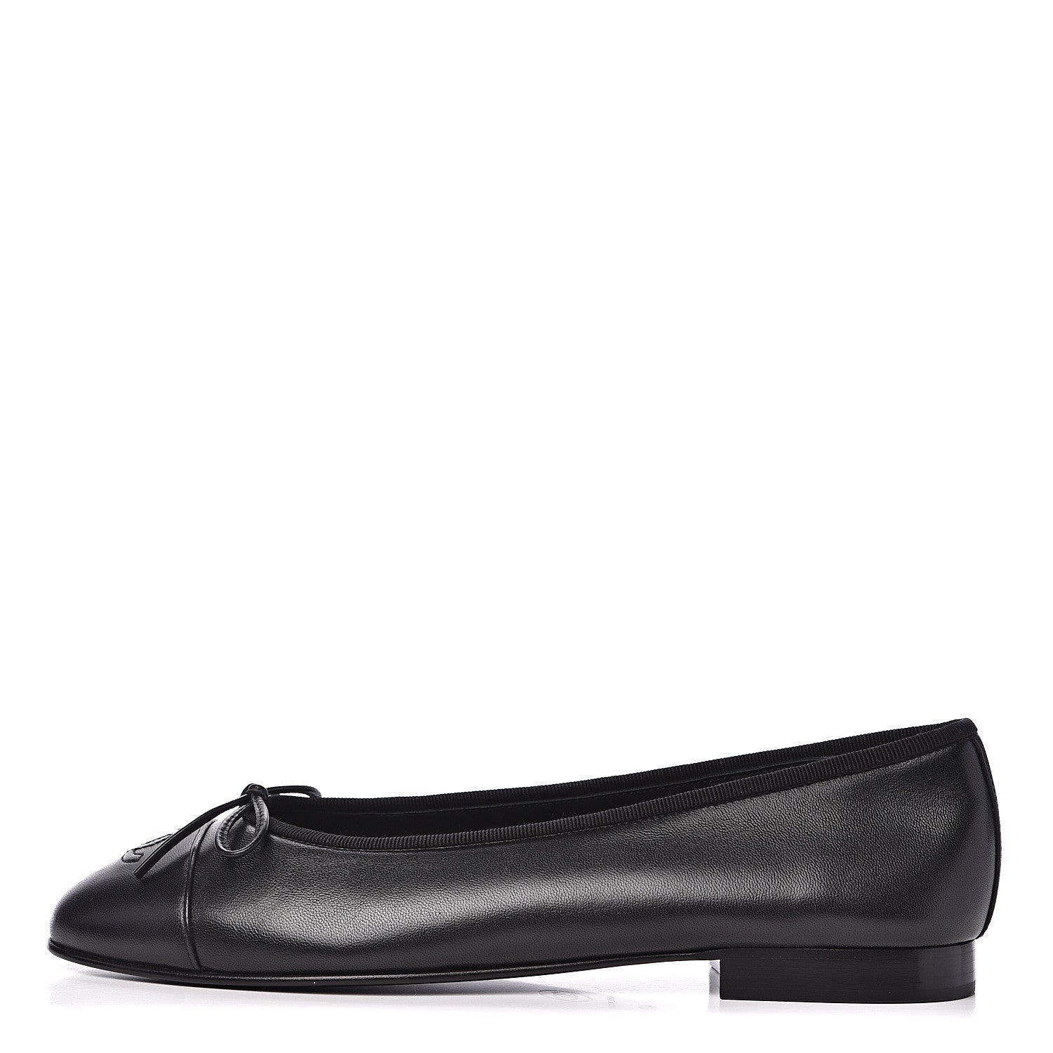 Chanel Lambskin Cap Toe Ballerina Flats 40 Black 1 of 9