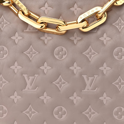 Louis Vuitton Lambskin Embossed Monogram Coussin MM Grey 9 of 12