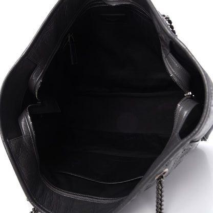 Saint Laurent Crinkled Calfskin Matelasse Monogram Large Niki Shopping Tote Bag Grey 5 of 12