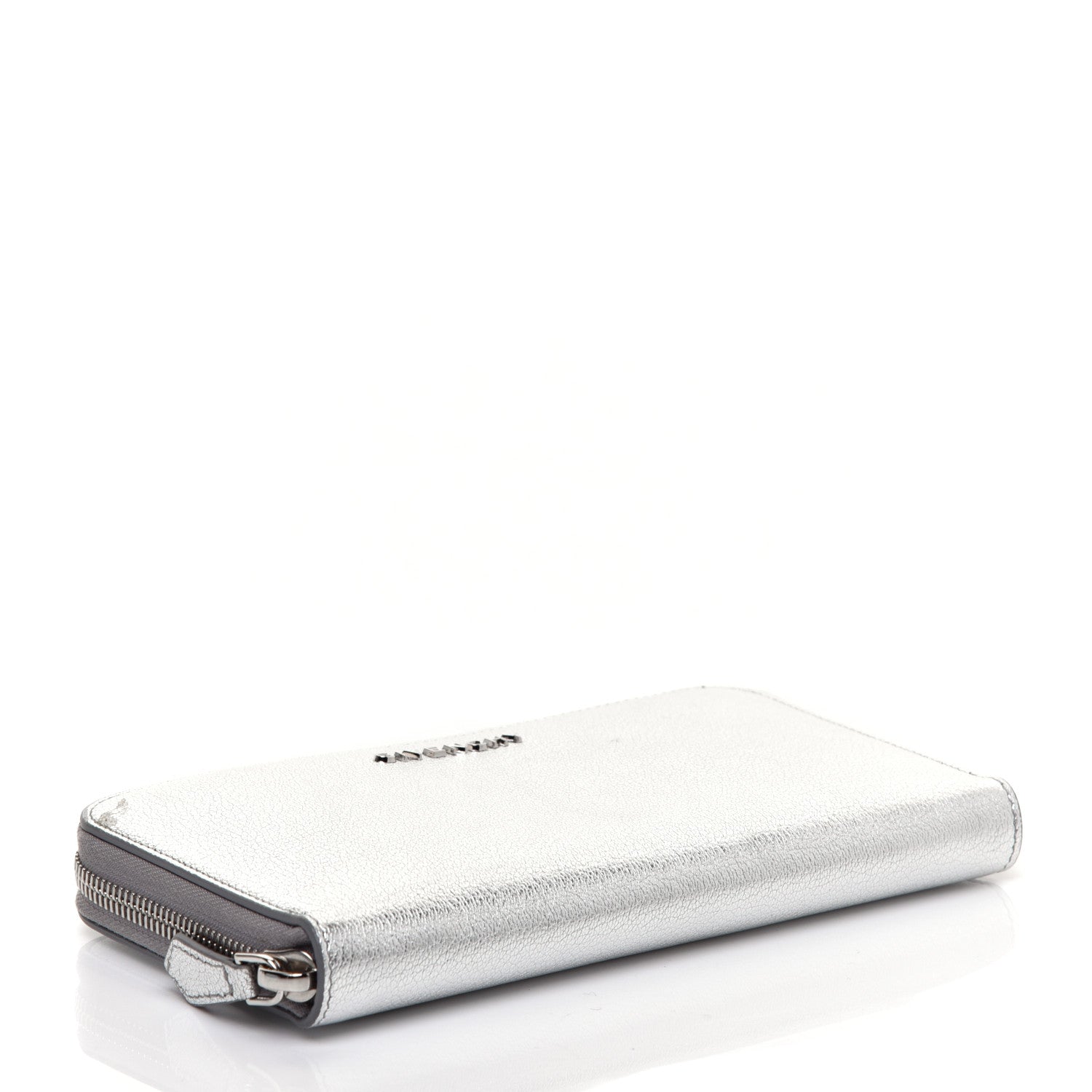 Givenchy Metallic Sugar Goatskin Pandora Zip Around Wallet Silver 4 of 10