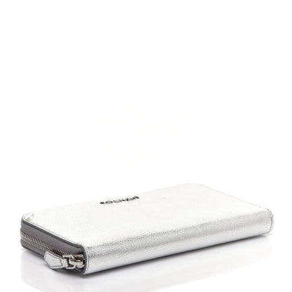 Givenchy Metallic Sugar Goatskin Pandora Zip Around Wallet Silver 4 of 10