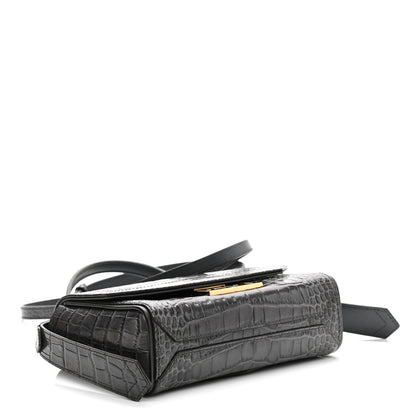 Givenchy Calfskin Crocodile Embossed Eden Mini Top Handle Storm Grey 4 of 10