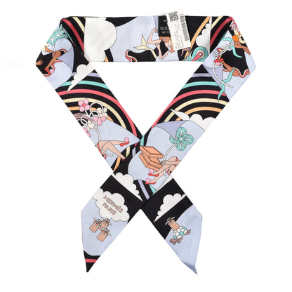 Hermes Silk Carres Volants Twilly Black Ciel Multicolor 1 of 4