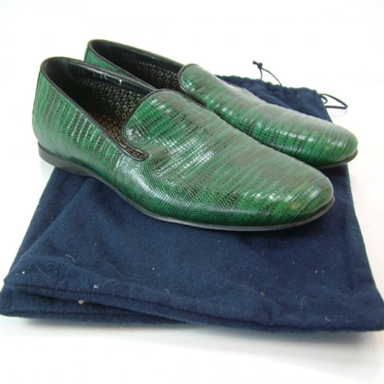 Lizard Loafers Men's Driving Shoes 7 Green