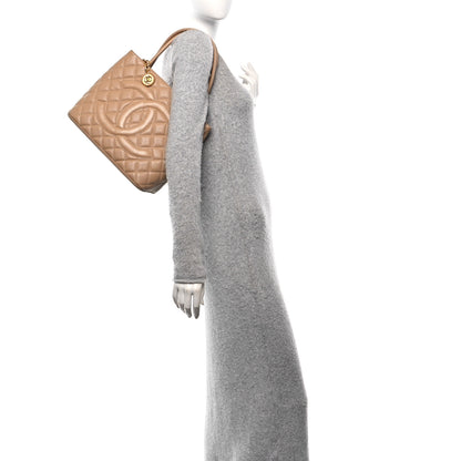 Chanel Caviar Quilted Medallion Tote Beige 2 of 11