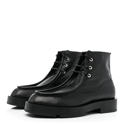 Givenchy Box Calfskin Squared Laced Up Ankle Boots 40 Black 3 of 12