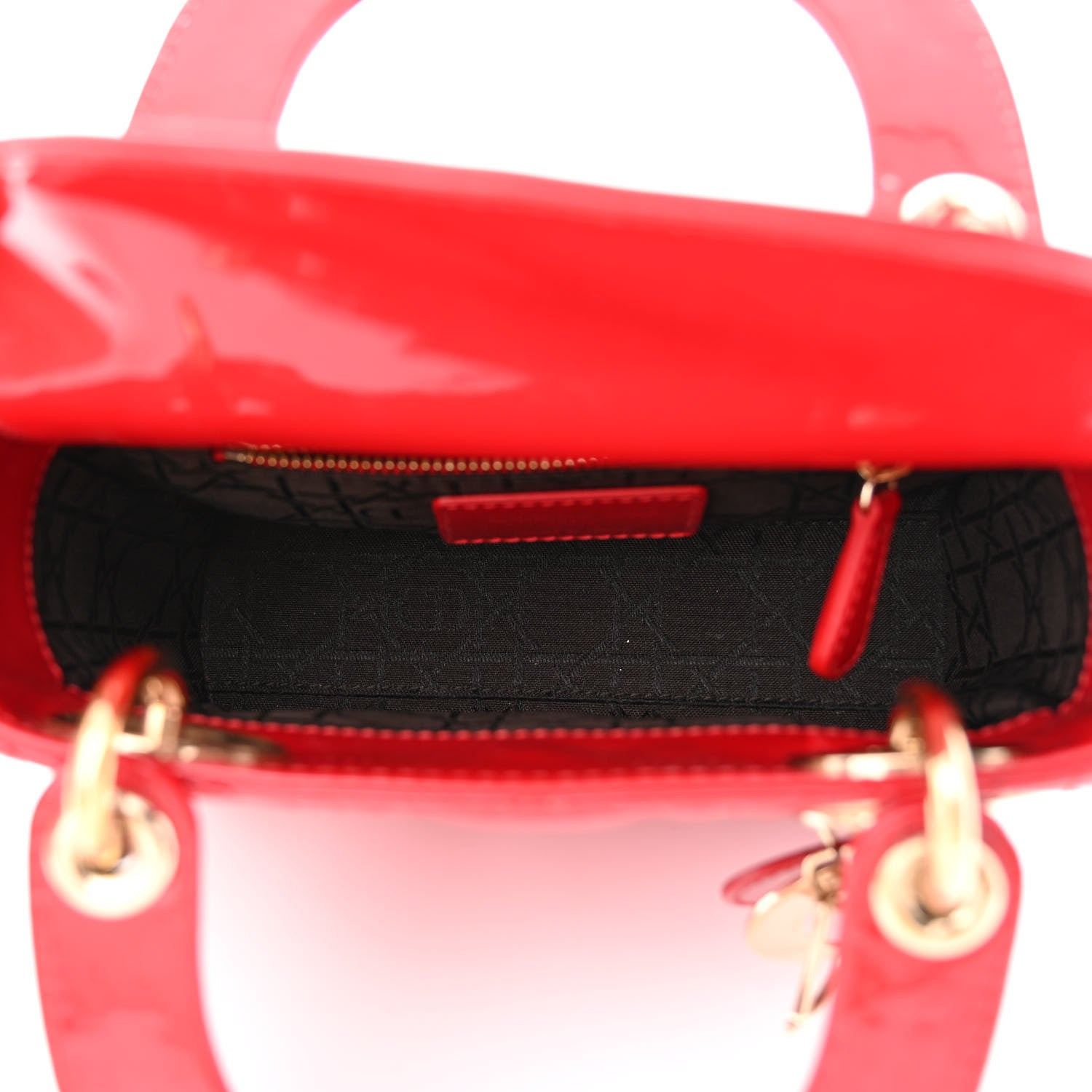 Christian Dior Patent Cannage Mini Lady Dior Red 5 of 12