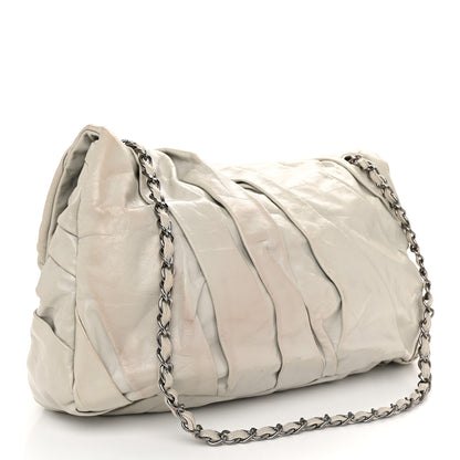 Chanel Glazed Calfskin Twisted Maxi Flap Light Grey 3 of 12