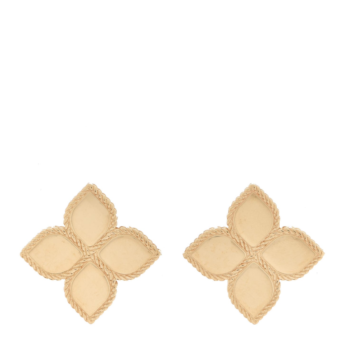 18K Yellow Gold Princess Flower Earrings