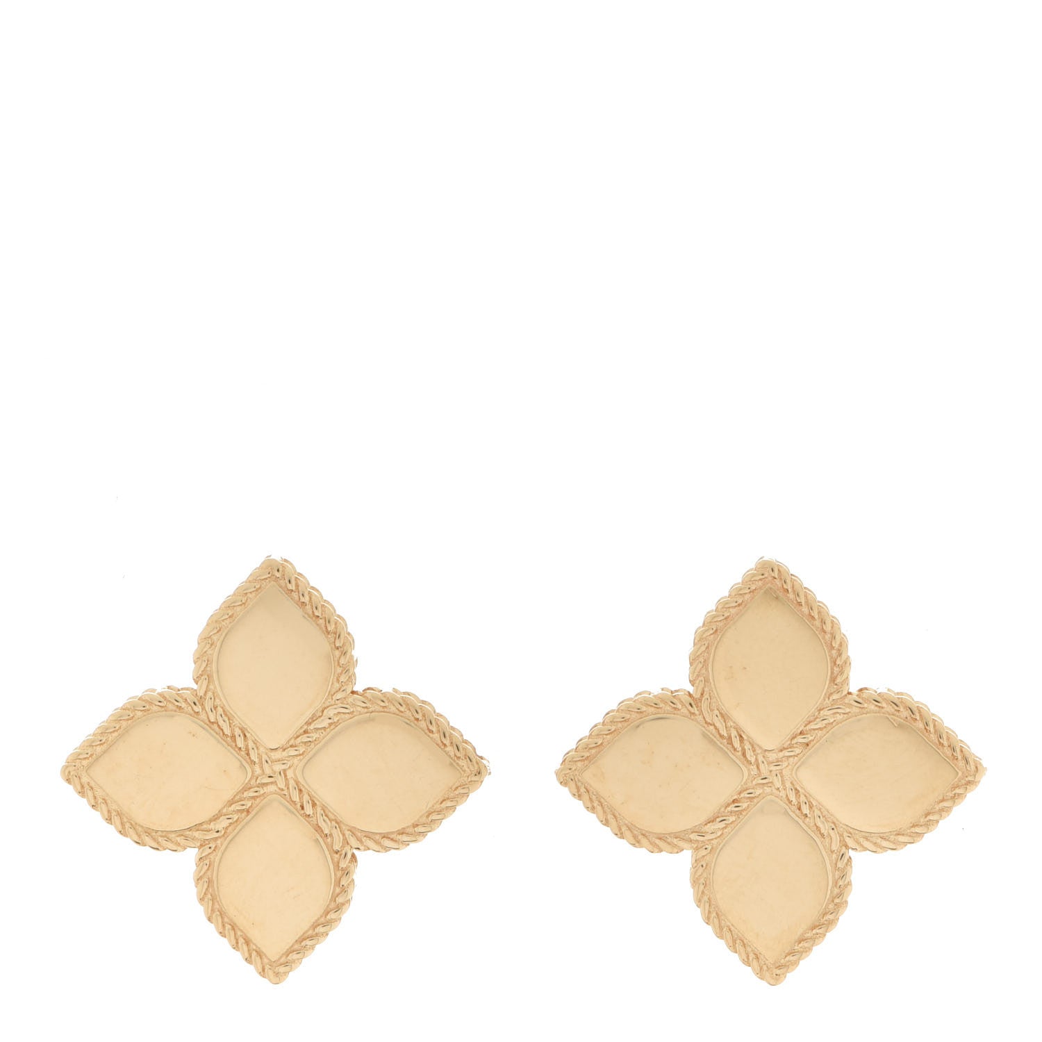 Roberto Coin 18K Yellow Gold Princess Flower Earrings 1 of 4