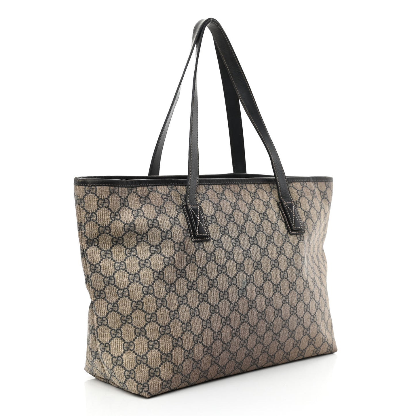GG Supreme Monogram Medium Zippered Shopping Tote Navy
