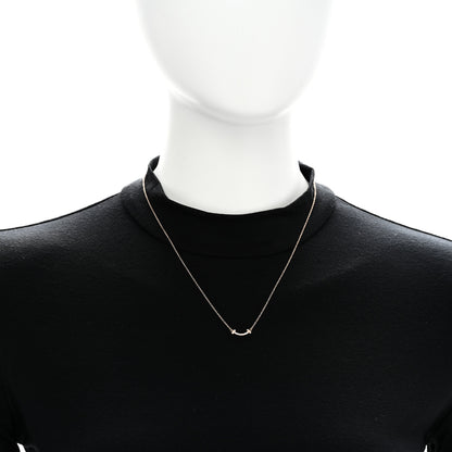 Tiffany 18K Rose Gold Diamond Mini T Smile Pendant Necklace 2 of 5