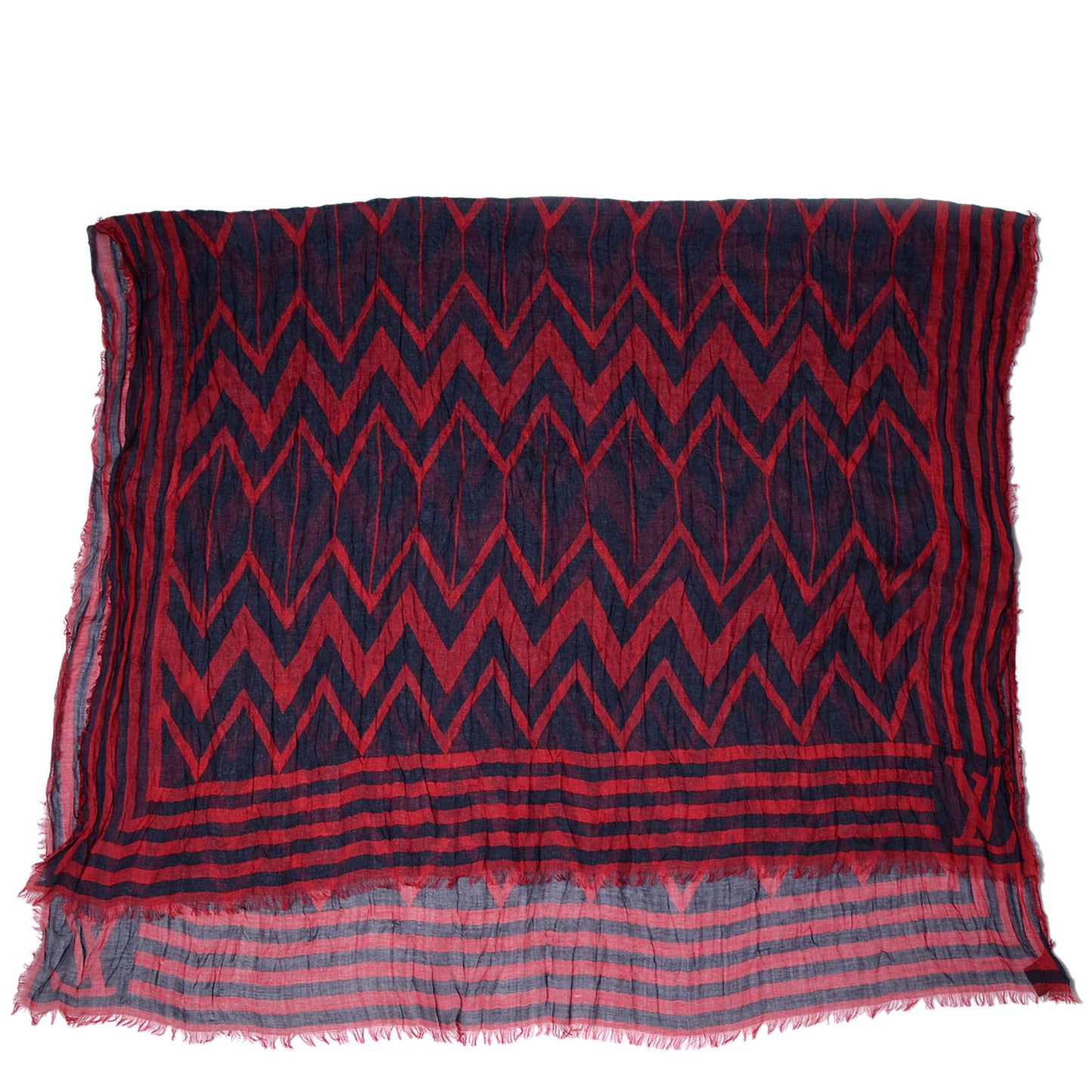 Cashmere Silk Karakoram Stole Marine Rouge