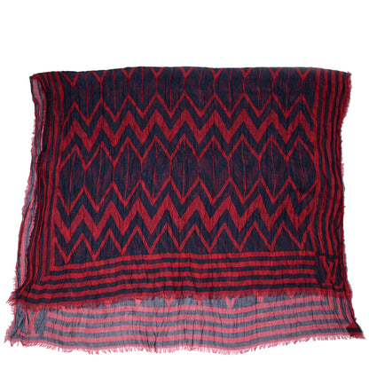 Louis Vuitton Cashmere Silk Karakoram Stole Marine Rouge 3 of 6