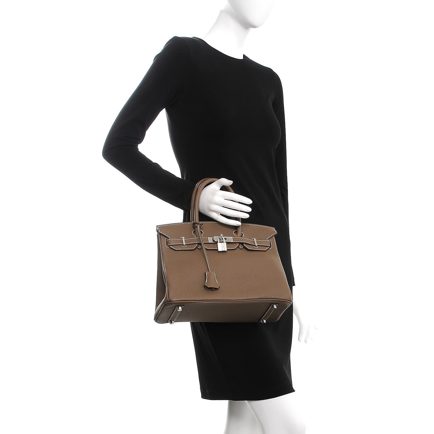 Hermes Taurillon Clemence Birkin 30 Etoupe 2 of 34